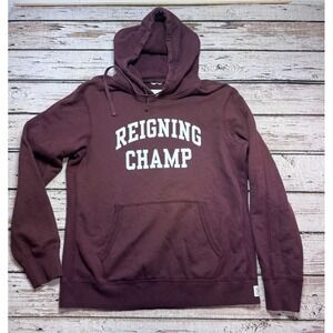 Reigning‎ Champ Athletic Wear Gym Logo Pullover Hoodie Dark Red Burgundy Medium